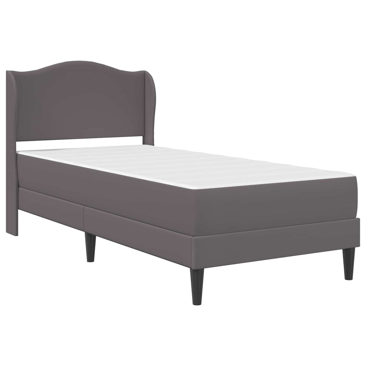 vidaXL Bedframe met hoofdeinde Grijs 90 x 190 cm Kunstleer