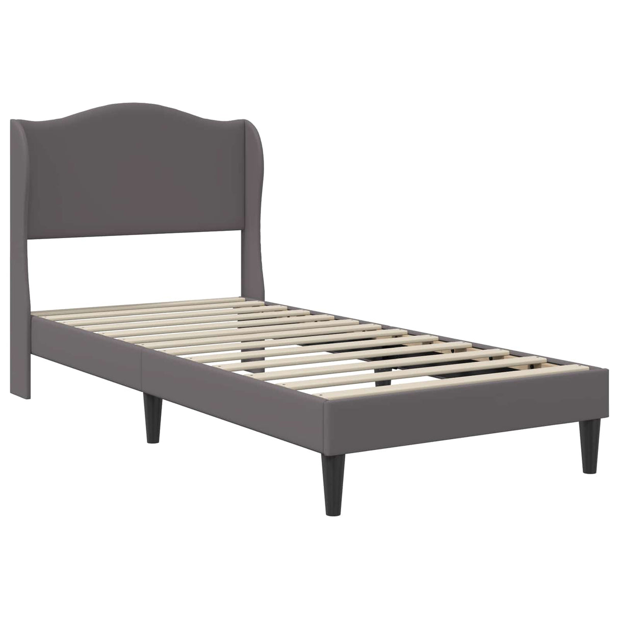 vidaXL Bedframe met hoofdeinde Grijs 90 x 190 cm Kunstleer