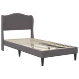 vidaXL Bedframe met hoofdeinde Grijs 90 x 190 cm Kunstleer