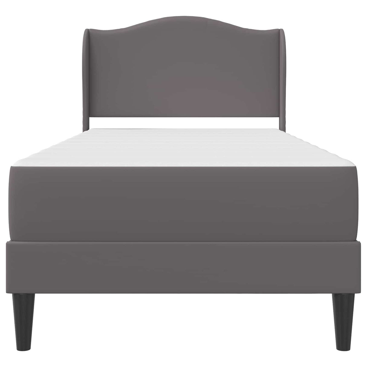 vidaXL Bedframe met hoofdeinde Grijs 90 x 190 cm Kunstleer