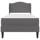 vidaXL Bedframe met hoofdeinde Grijs 90 x 190 cm Kunstleer