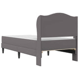 vidaXL Bedframe met hoofdeinde Grijs 90 x 190 cm Kunstleer