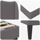 vidaXL Bedframe met hoofdeinde Grijs 90 x 190 cm Kunstleer