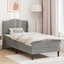 vidaXL Bedframe met hoofdeinde Lichtgrijs 90 x 190 cm Fluweel