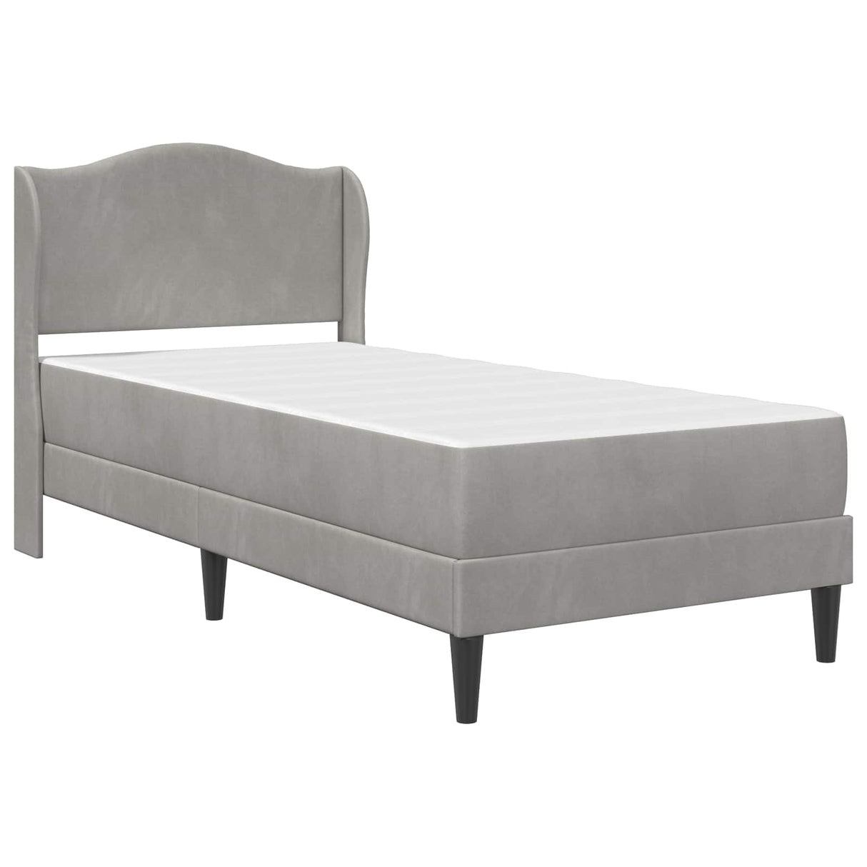 vidaXL Bedframe met hoofdeinde Lichtgrijs 90 x 190 cm Fluweel