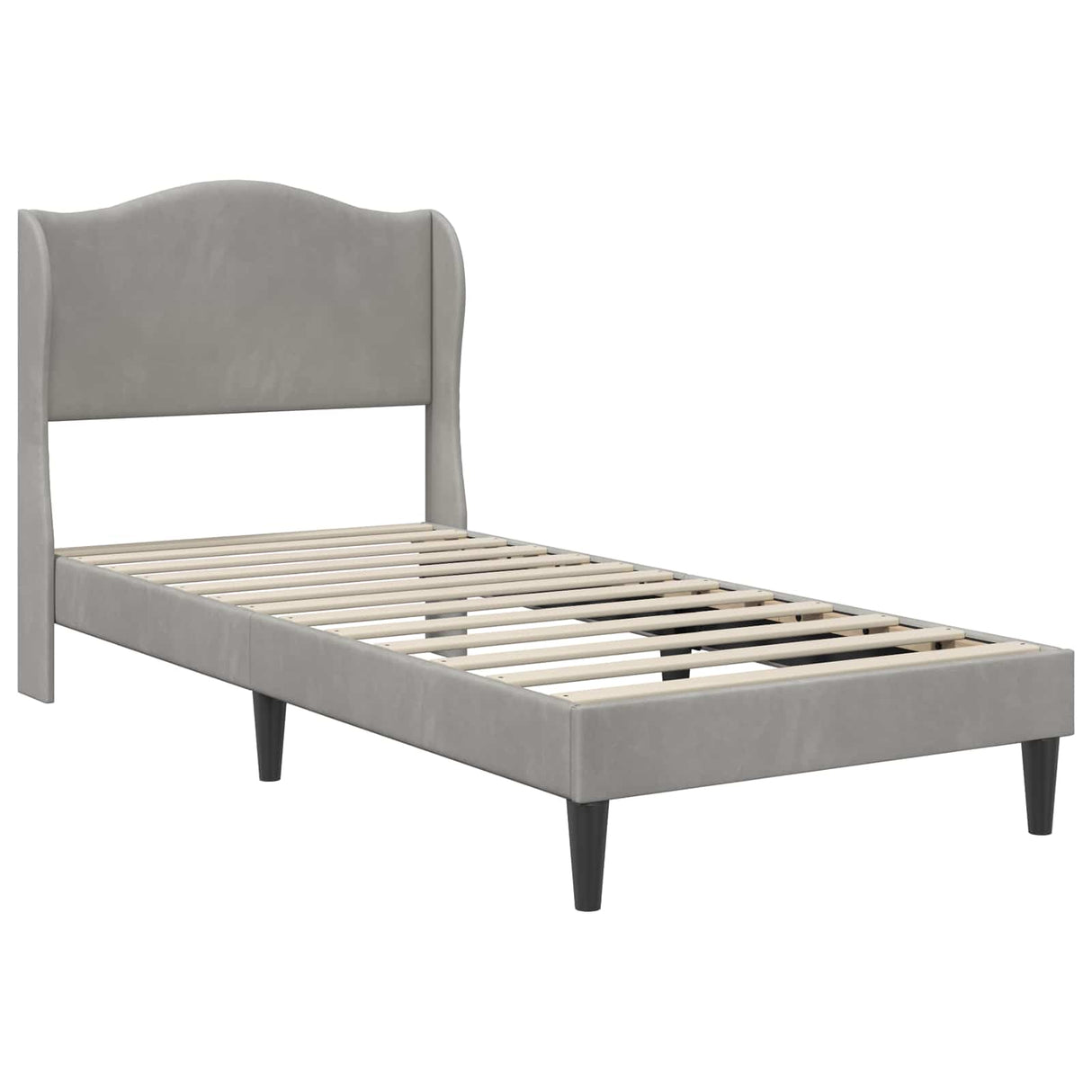 vidaXL Bedframe met hoofdeinde Lichtgrijs 90 x 190 cm Fluweel