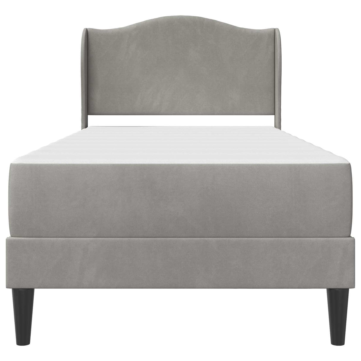 vidaXL Bedframe met hoofdeinde Lichtgrijs 90 x 190 cm Fluweel