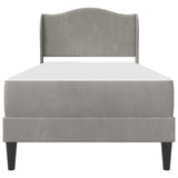 vidaXL Bedframe met hoofdeinde Lichtgrijs 90 x 190 cm Fluweel