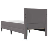 vidaXL Bedframe met LED-stripverlichting Grijs 90 x 190 cm Kunstleer