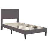 vidaXL Bedframe met LED-stripverlichting Grijs 90 x 190 cm Kunstleer