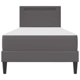 vidaXL Bedframe met LED-stripverlichting Grijs 90 x 190 cm Kunstleer