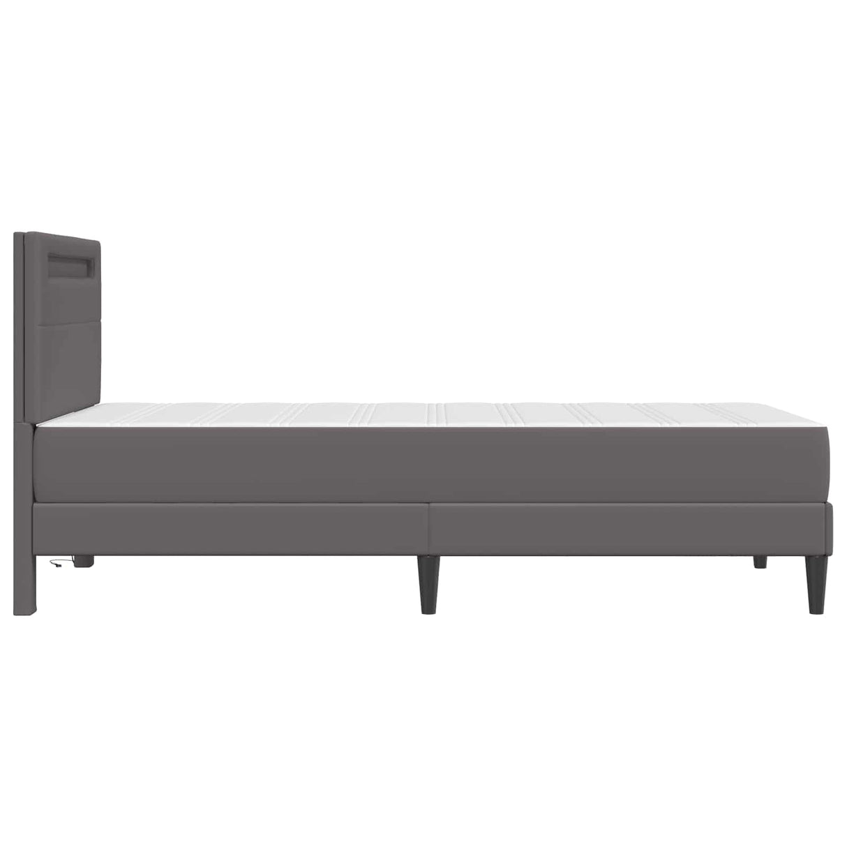 vidaXL Bedframe met LED-stripverlichting Grijs 90 x 190 cm Kunstleer