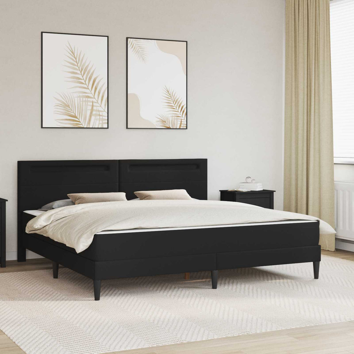 vidaXL Bedframe met LED-stripverlichting Grijs 90 x 190 cm Kunstleer