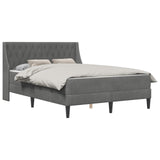 vidaXL Bed Frame with Mattress Dark Grey 137 x 190 cm Velvet