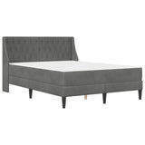vidaXL Bed Frame with Mattress Dark Grey 137 x 190 cm Velvet