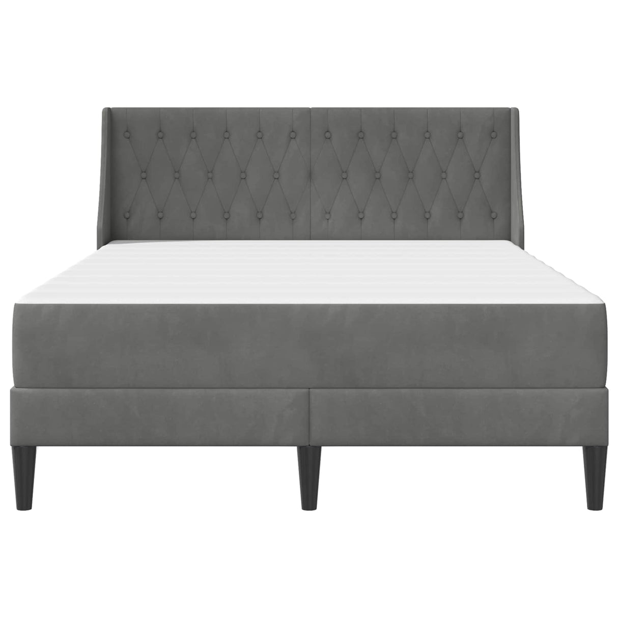 vidaXL Bed Frame with Mattress Dark Grey 137 x 190 cm Velvet