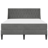 vidaXL Bed Frame with Mattress Dark Grey 137 x 190 cm Velvet
