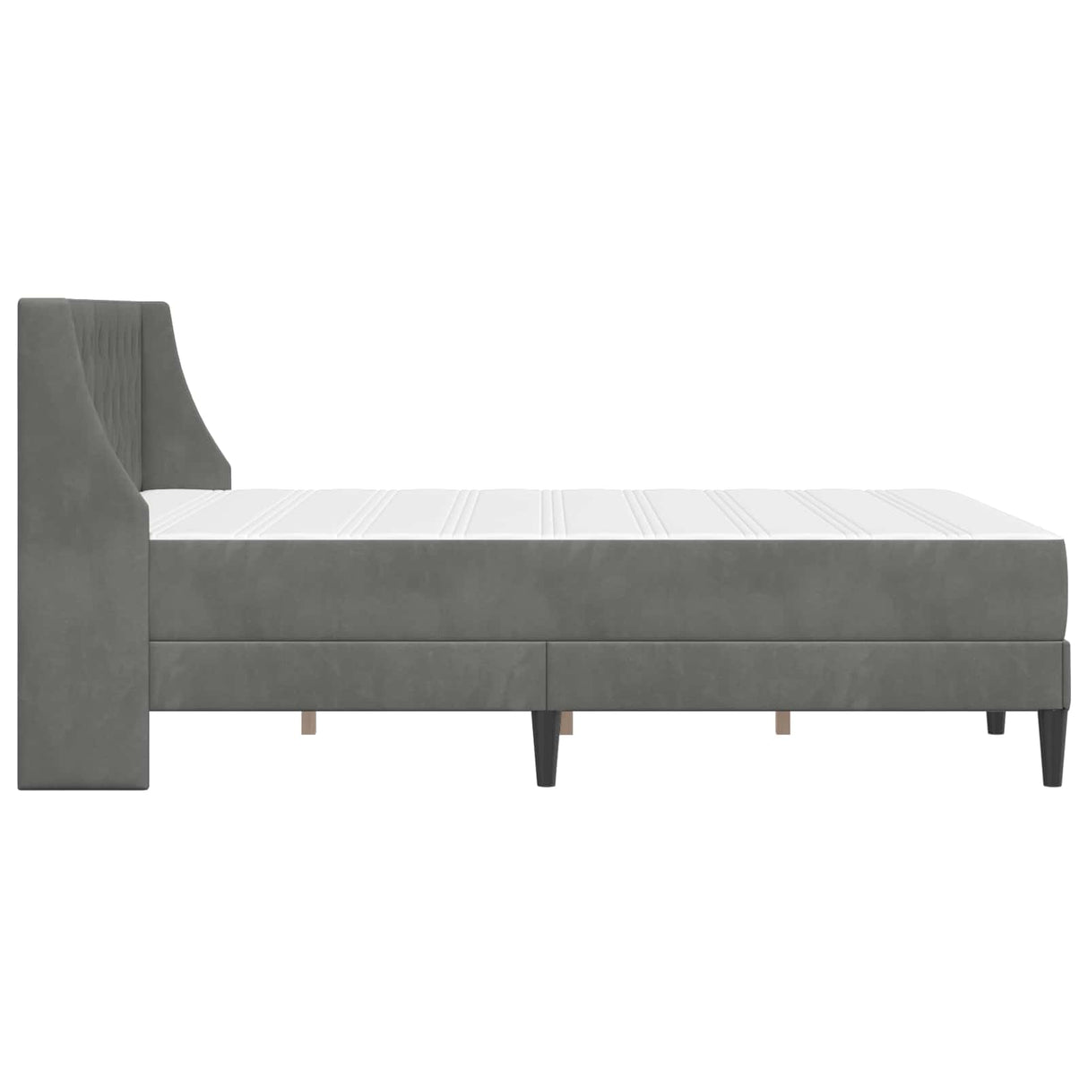 vidaXL Bed Frame with Mattress Dark Grey 137 x 190 cm Velvet