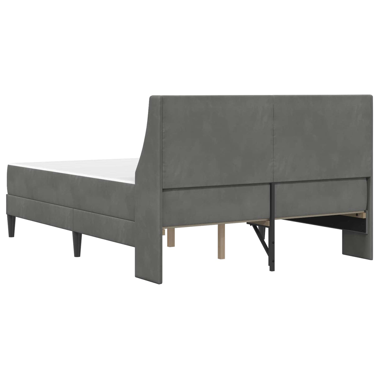 vidaXL Bed Frame with Mattress Dark Grey 137 x 190 cm Velvet