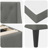 vidaXL Bed Frame with Mattress Dark Grey 137 x 190 cm Velvet