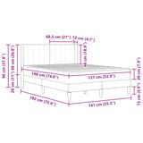vidaXL Bedframe met matras met matras Donkergrijs 137 x 190 cm Fluweel