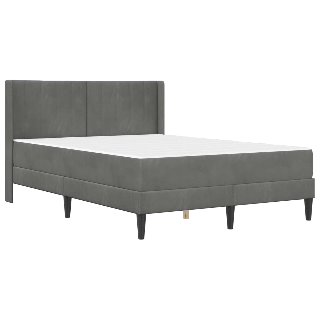 vidaXL Bedframe met matras met matras Donkergrijs 137 x 190 cm Fluweel
