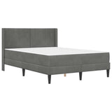 vidaXL Bedframe met matras met matras Donkergrijs 137 x 190 cm Fluweel