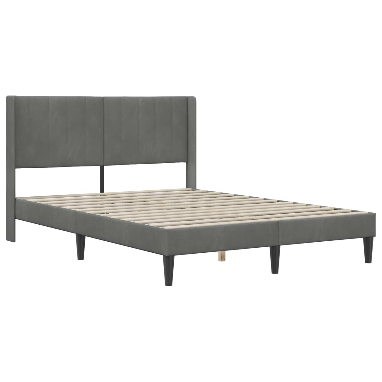 vidaXL Bedframe met matras met matras Donkergrijs 137 x 190 cm Fluweel