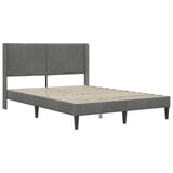 vidaXL Bedframe met matras met matras Donkergrijs 137 x 190 cm Fluweel