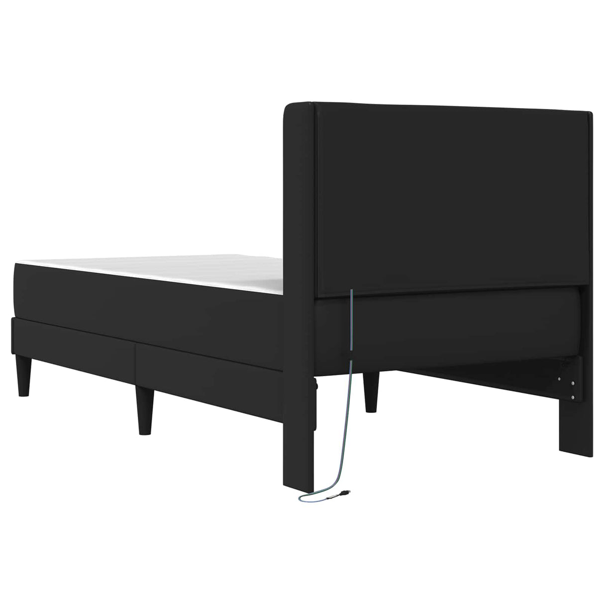 vidaXL Bedframe met matras met hoofdeinde Zwart 90 x 190 cm Kunstleer