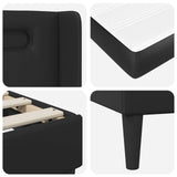 vidaXL Bedframe met matras met hoofdeinde Zwart 90 x 190 cm Kunstleer