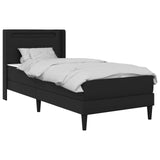 vidaXL Bedframe met matras met hoofdeinde Zwart 90 x 190 cm Kunstleer