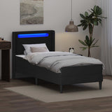 vidaXL Bedframe met matras met hoofdeinde Zwart 90 x 190 cm Kunstleer