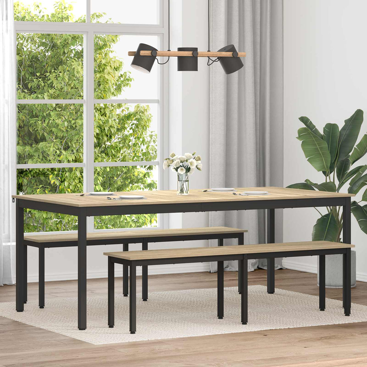 vidaXL Eettafels Bewerkt hout