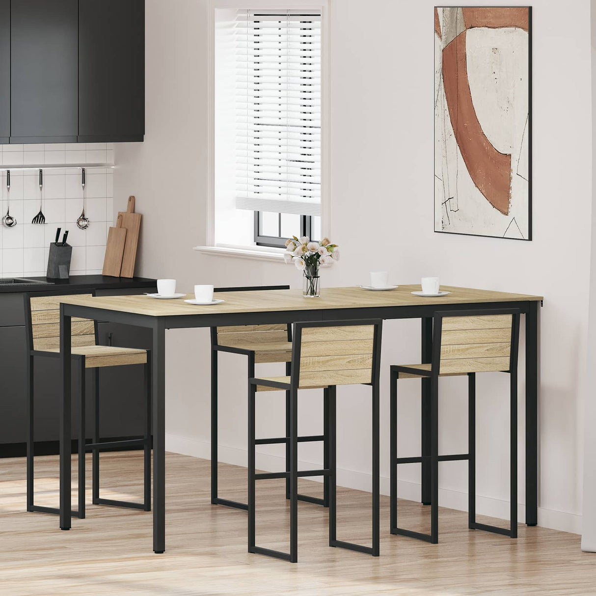 vidaXL Staande Bartafel Bewerkt hout