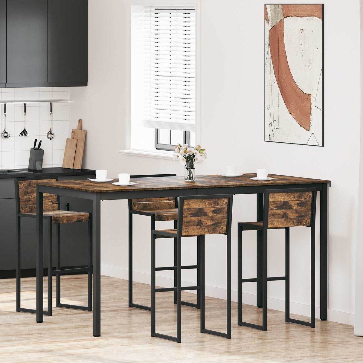 vidaXL Staande Bartafel Bewerkt hout