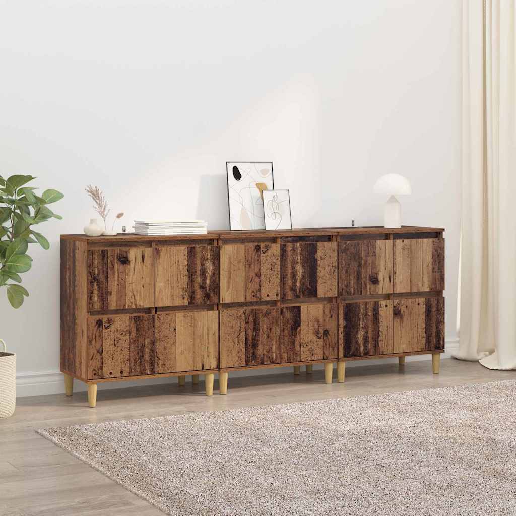 vidaXL Dressoirs 2 st 60x35x70 cm bewerkt hout wit