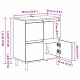 vidaXL Dressoirs 2 st 60x35x70 cm bewerkt hout wit