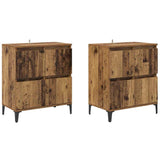 vidaXL Dressoirs 2 st 60x35x70 cm bewerkt hout wit