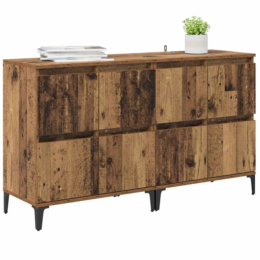 vidaXL Dressoirs 2 st 60x35x70 cm bewerkt hout wit