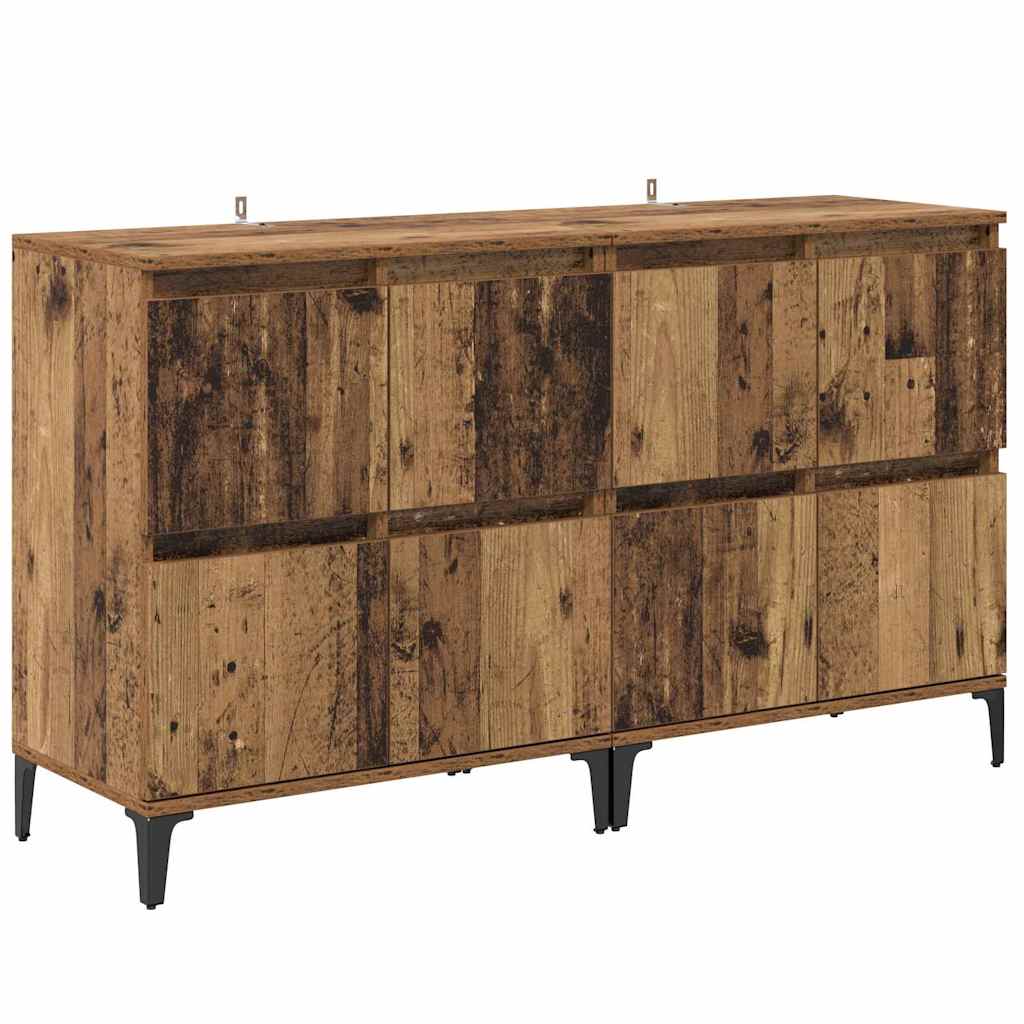 vidaXL Dressoirs 2 st 60x35x70 cm bewerkt hout wit