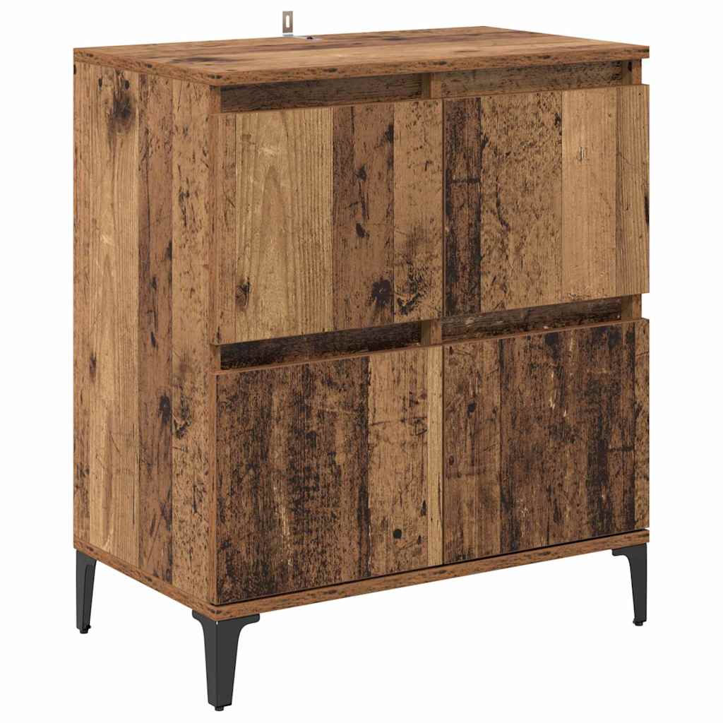 vidaXL Dressoirs 2 st 60x35x70 cm bewerkt hout wit