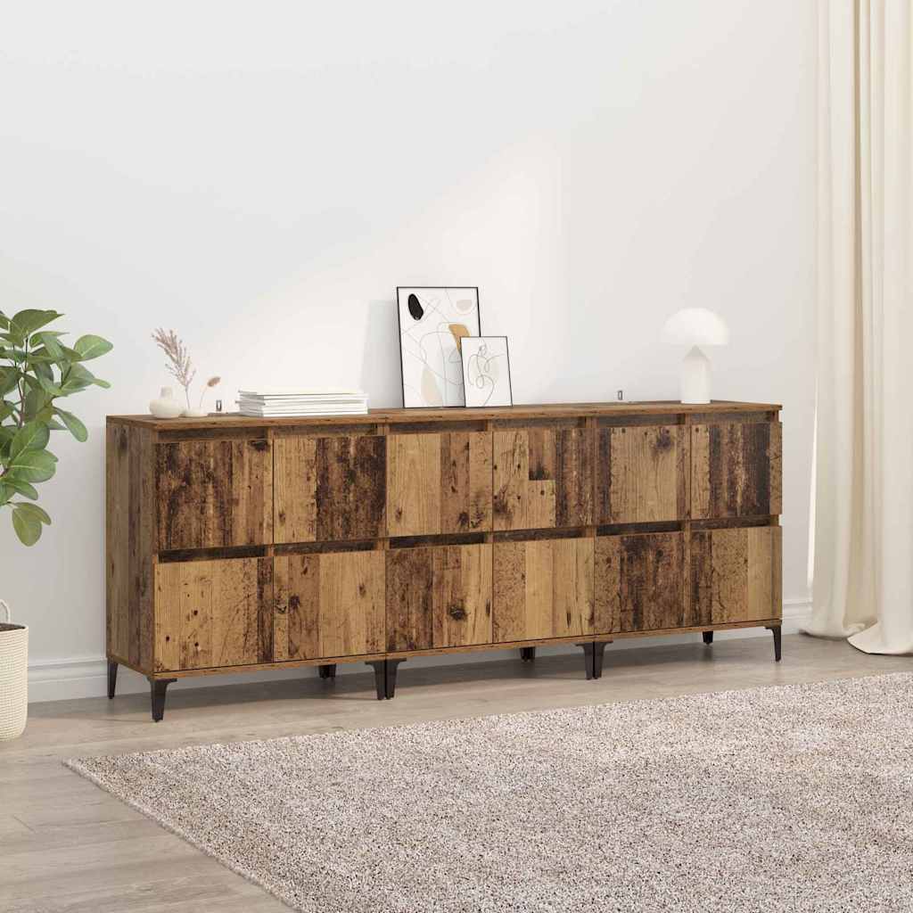 vidaXL Dressoirs 2 st 60x35x70 cm bewerkt hout wit