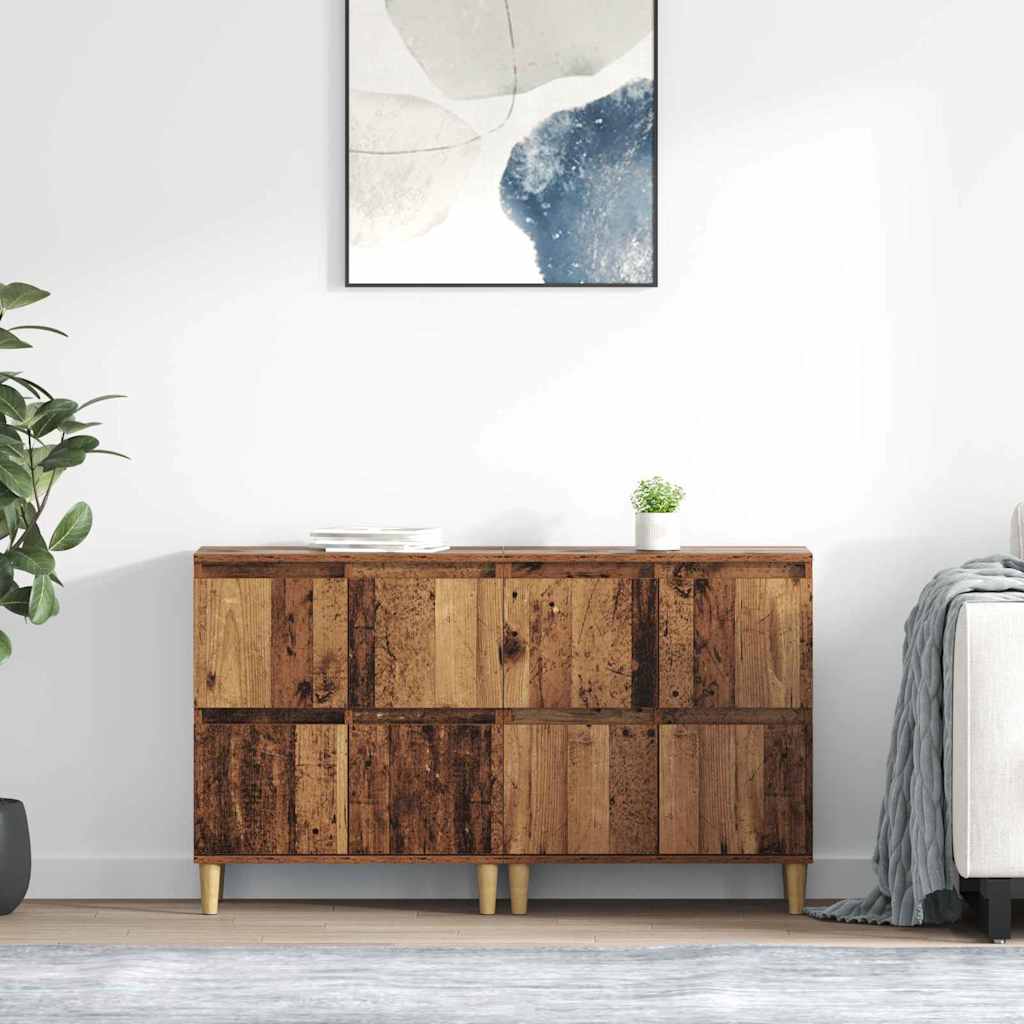 vidaXL Dressoirs 2 st 60x35x70 cm bewerkt hout wit