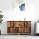 vidaXL Dressoirs 2 st 60x35x70 cm bewerkt hout wit