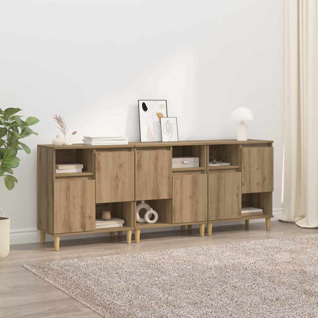 vidaXL Dressoirs 2 st 60x35x70 cm bewerkt hout wit