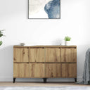vidaXL Dressoirs 2 st 60x35x70 cm bewerkt hout wit