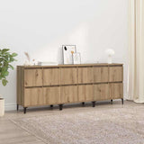 vidaXL Dressoirs 2 st 60x35x70 cm bewerkt hout wit