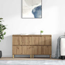 vidaXL Dressoirs 2 st 60x35x70 cm bewerkt hout wit