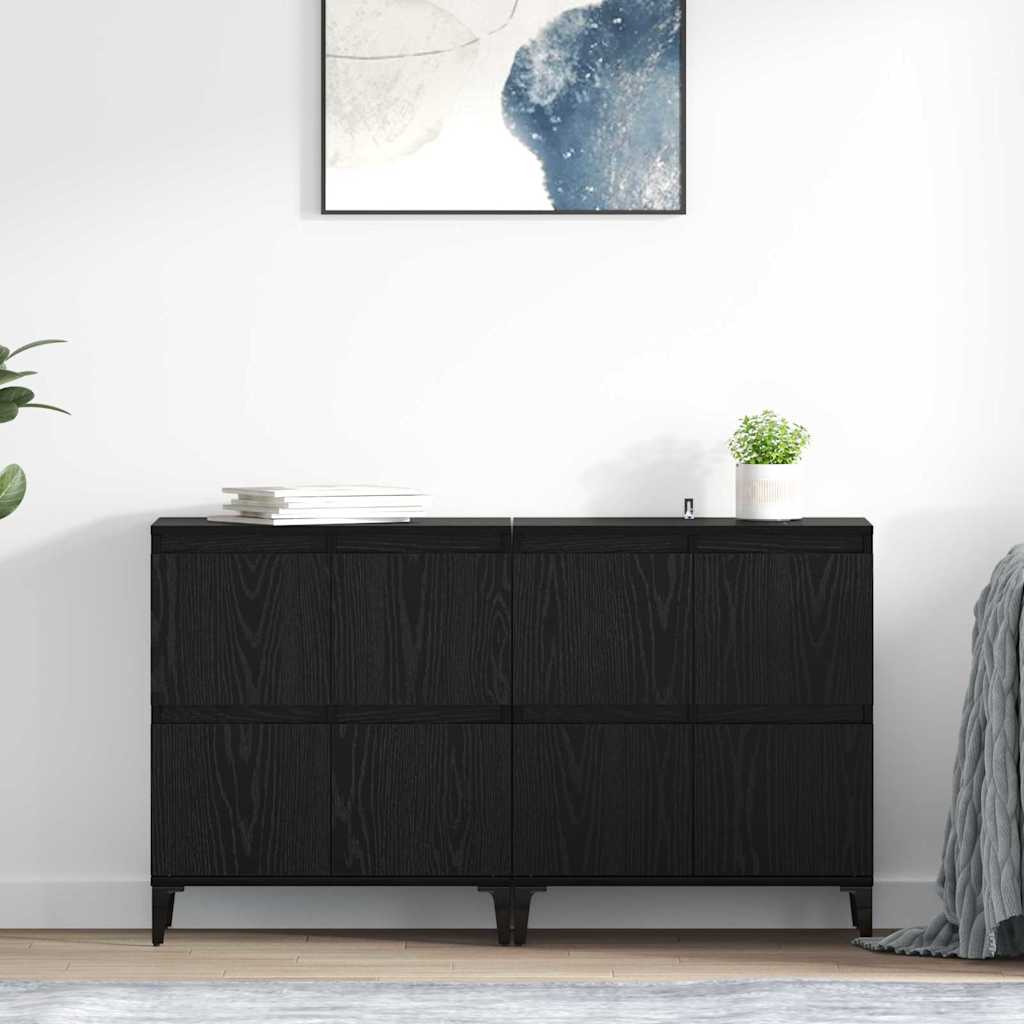 vidaXL Dressoirs 2 st 60x35x70 cm bewerkt hout wit